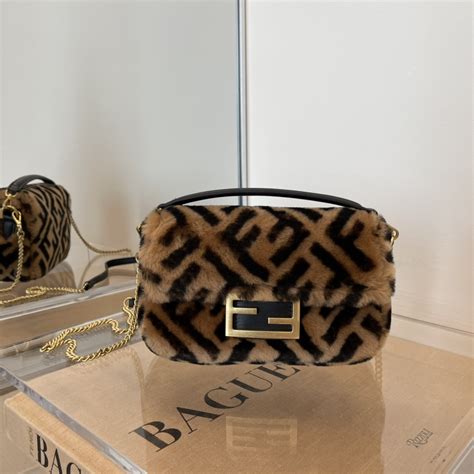 fendi brown sheepskin bag|dark brown fendi fabric.